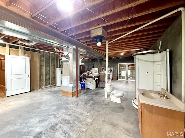 885 Oak Pass Ln, Sullivan, MO 63080 - unfinished below grade area featuring water heater and a sink