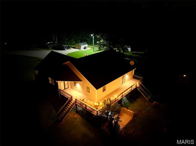 885 Oak Pass Ln, Sullivan, MO 63080 - aerial view at night