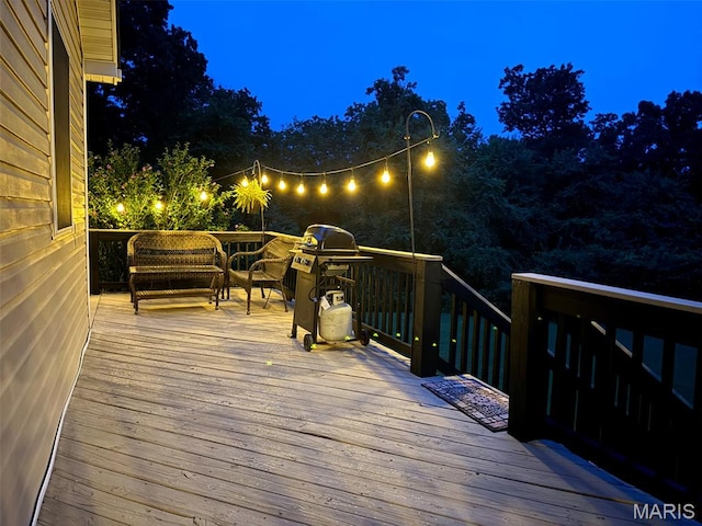 885 Oak Pass Ln, Sullivan, MO 63080 - deck at night with area for grilling