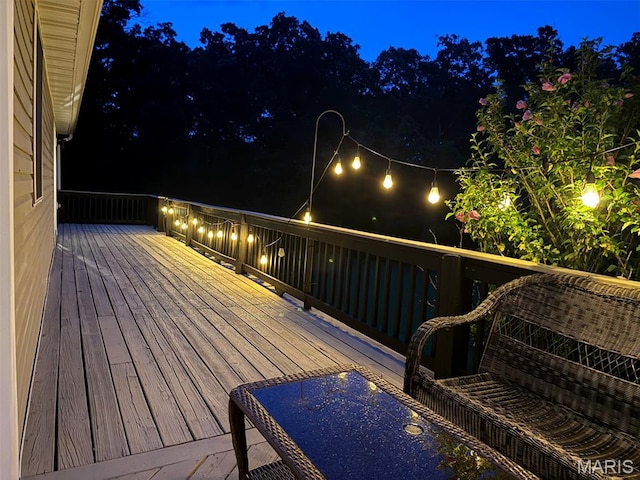 885 Oak Pass Ln, Sullivan, MO 63080 - view of deck at night