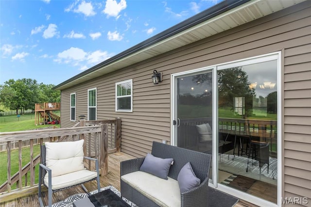 255 Sassenach Dr, Jackson, MO 63755 - view of wooden deck