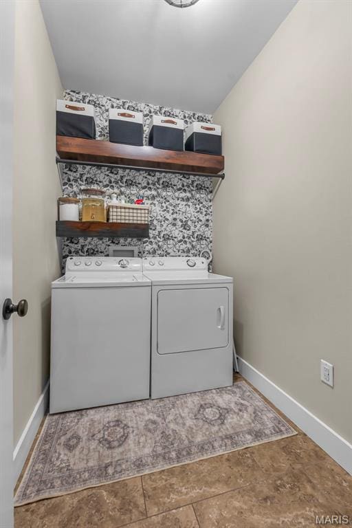 255 Sassenach Dr, Jackson, MO 63755 - laundry area with independent washer and dryer and baseboards