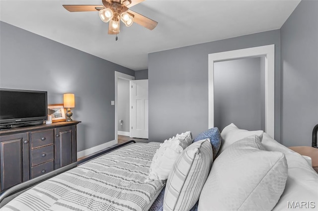 255 Sassenach Dr, Jackson, MO 63755 - bedroom featuring wood finished floors and ceiling fan