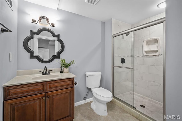 2849 Dardenne Links Dr, Dardenne Prairie, MO 63368 - full bathroom with vanity, a shower stall, and tile patterned flooring
