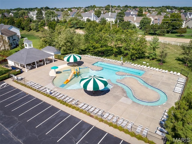 2849 Dardenne Links Dr, Dardenne Prairie, MO 63368 - aerial view of residential area with a pool area