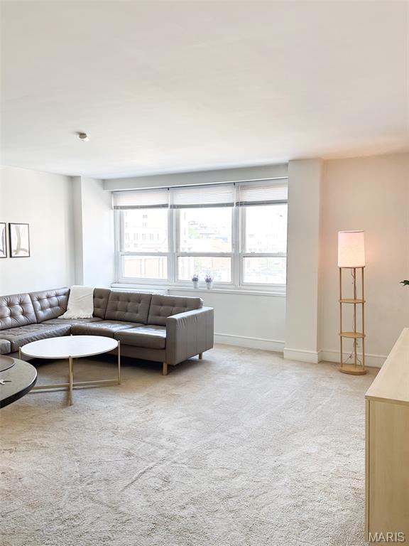 210 N 17th St Unit 302, Saint Louis, MO 63103 - carpeted living area featuring baseboards
