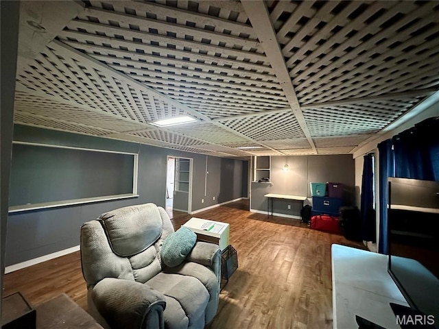 918 E 7th St, Rolla, MO 65401 - home theater room with baseboards and wood finished floors
