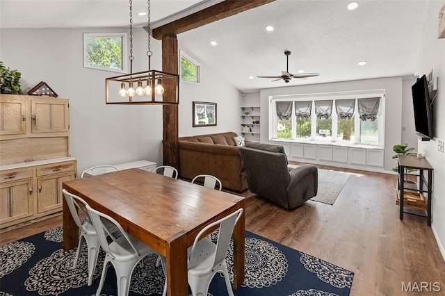 1716 Fountainbleu Dr, Worden, IL 62097 - dining space with a ceiling fan, dark wood-type flooring, plenty of natural light, and recessed lighting