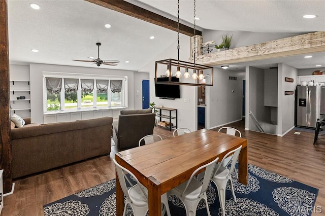 1716 Fountainbleu Dr, Worden, IL 62097 - dining room with wood finished floors, ceiling fan, recessed lighting, and a textured ceiling