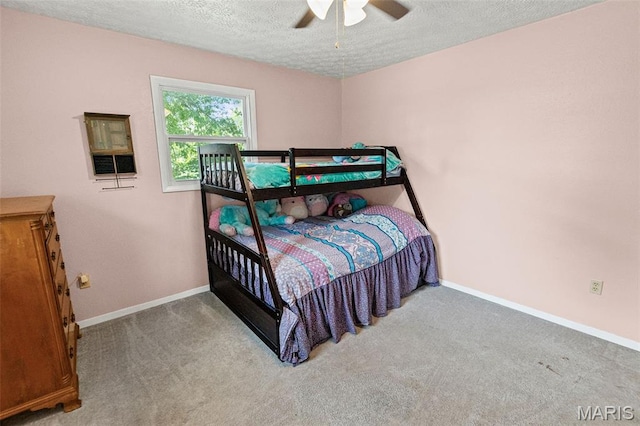 1716 Fountainbleu Dr, Worden, IL 62097 - carpeted bedroom featuring a textured ceiling and ceiling fan