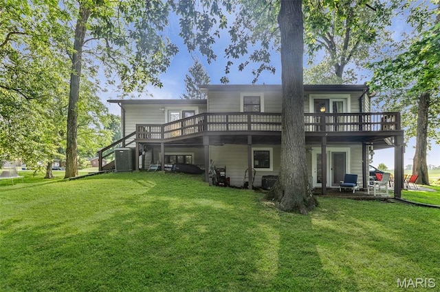 1716 Fountainbleu Dr, Worden, IL 62097 - back of house featuring a yard and a deck