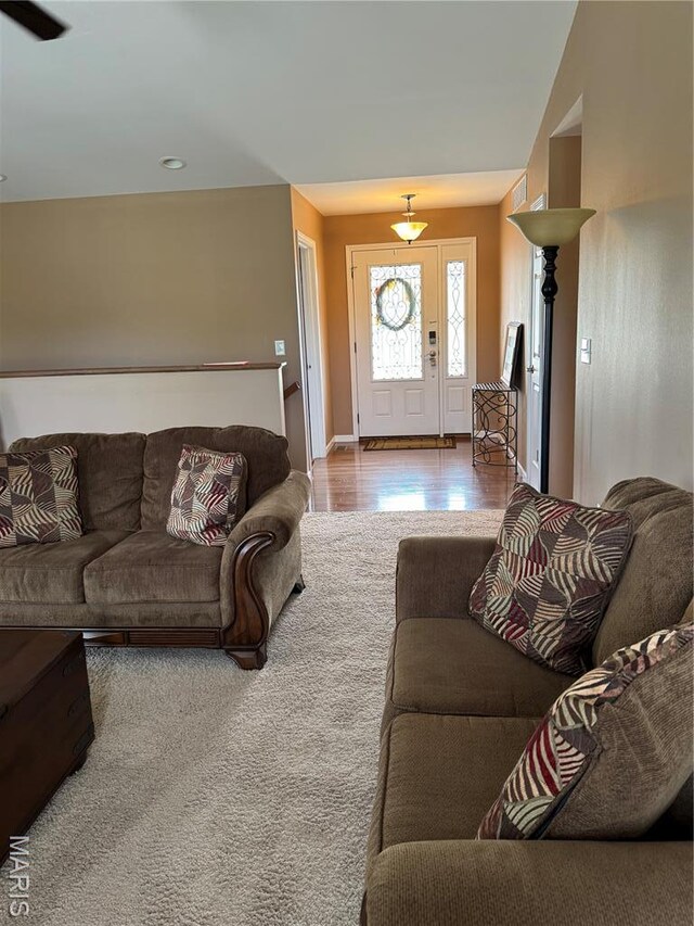 5037 Bristol Hill Dr, Ofallon, IL 62269 - living room with wood finished floors and baseboards