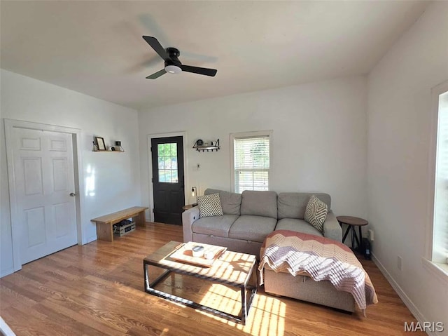 315 W State St, Union, MO 63084 - living room with light wood-style floors and a ceiling fan
