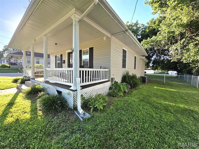 315 W State St, Union, MO 63084 - view of side of property with a porch and a central AC unit