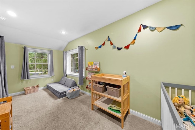 100 Calverton Rd, Saint Louis, MO 63135 - carpeted bedroom featuring vaulted ceiling and recessed lighting