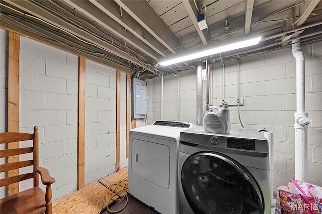 100 Calverton Rd, Saint Louis, MO 63135 - laundry room featuring washing machine and clothes dryer and electric panel
