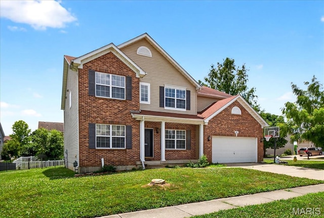 621 Royal Crest Way, Ofallon, IL 62269 - traditional-style home with a garage, concrete driveway, and brick siding