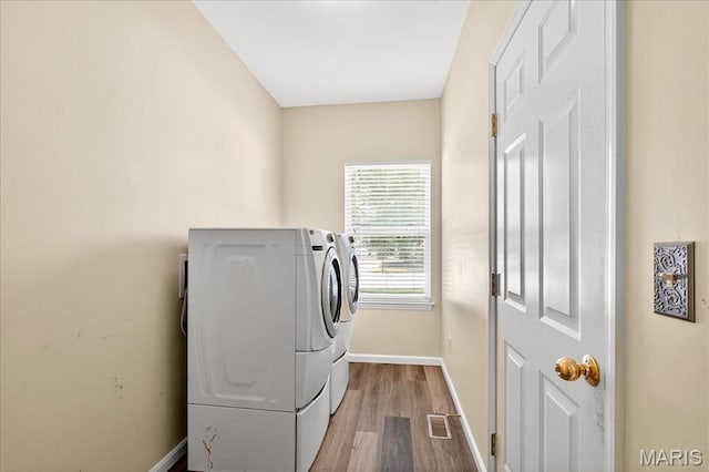 621 Royal Crest Way, Ofallon, IL 62269 - laundry area with washing machine and dryer and wood finished floors