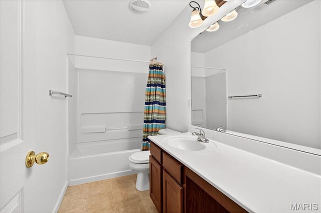 621 Royal Crest Way, Ofallon, IL 62269 - bathroom with vanity, shower / bathtub combination with curtain, and tile patterned floors