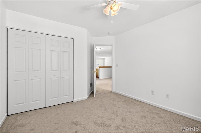 621 Royal Crest Way, Ofallon, IL 62269 - unfurnished bedroom featuring carpet floors, a closet, and ceiling fan