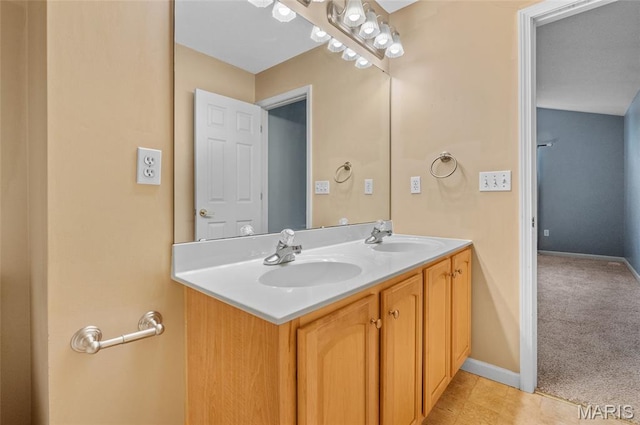 1817 Partridge Pl, Edwardsville, IL 62025 - full bath featuring double vanity and baseboards