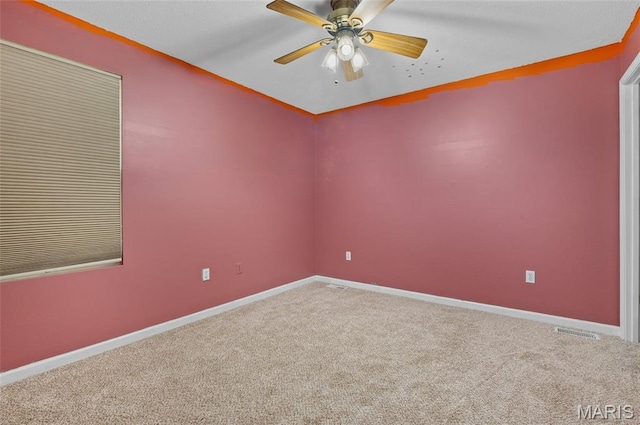 1817 Partridge Pl, Edwardsville, IL 62025 - carpeted spare room featuring baseboards and ceiling fan