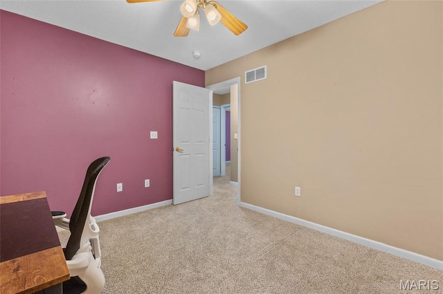 1817 Partridge Pl, Edwardsville, IL 62025 - unfurnished office with carpet floors and a ceiling fan