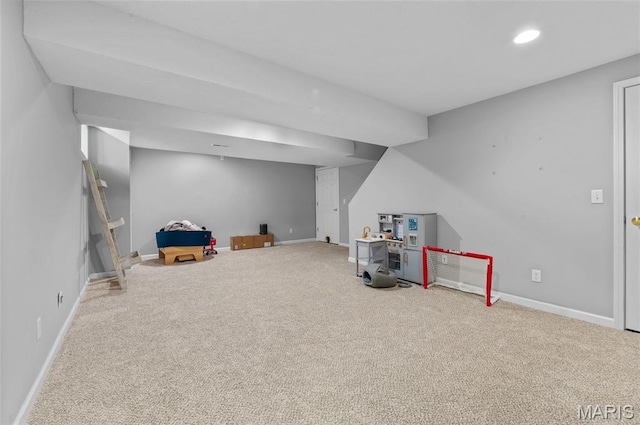 1817 Partridge Pl, Edwardsville, IL 62025 - rec room featuring carpet and recessed lighting