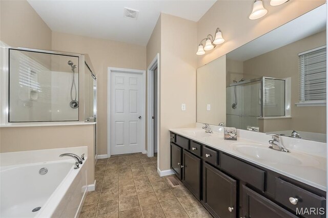 510 Newkirk Cir, Saint Charles, MO 63303 - full bath with a shower stall, a bath, and double vanity