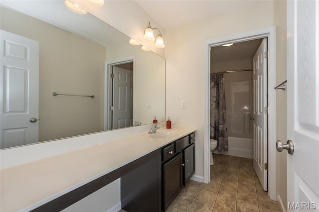 510 Newkirk Cir, Saint Charles, MO 63303 - bathroom featuring vanity, shower / tub combo, and tile patterned floors