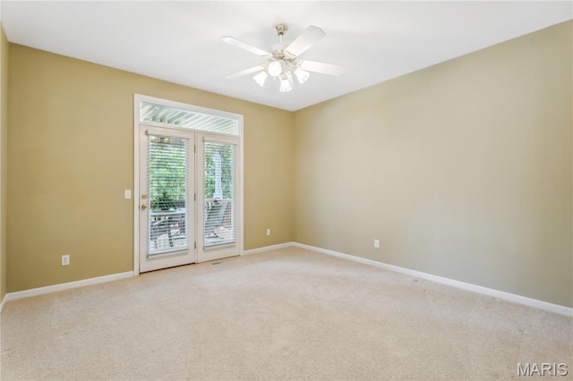 1605 High Sierra Dr, Foristell, MO 63348 - spare room featuring light colored carpet and a ceiling fan