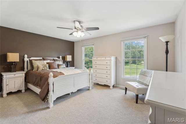1605 High Sierra Dr, Foristell, MO 63348 - bedroom featuring light carpet and ceiling fan