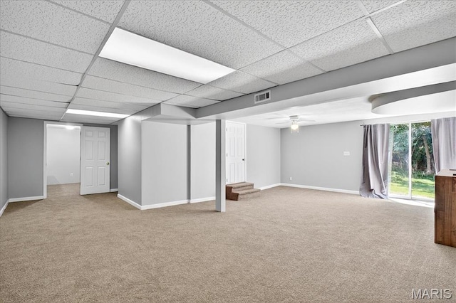 1826 Fairwood Forest Dr, Saint Peters, MO 63376 - below grade area featuring carpet flooring and a drop ceiling