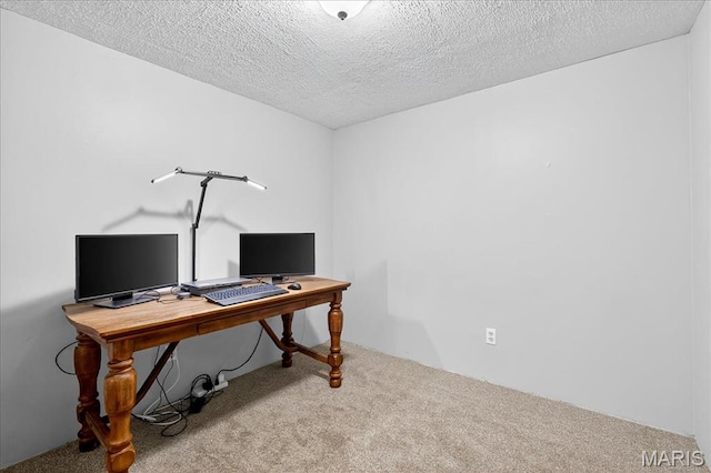 1826 Fairwood Forest Dr, Saint Peters, MO 63376 - carpeted home office featuring a textured ceiling
