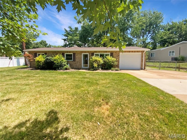 248 Ramsey Ln, Ballwin, MO 63021 - single story home featuring a garage, concrete driveway, and brick siding