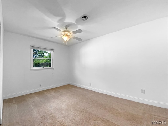248 Ramsey Ln, Ballwin, MO 63021 - unfurnished room with light colored carpet and a ceiling fan