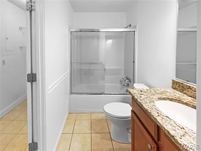 248 Ramsey Ln, Ballwin, MO 63021 - bathroom featuring vanity, combined bath / shower with glass door, and tile patterned flooring