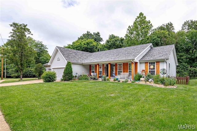 1923 Smizer Mill Rd, Fenton, MO 63026 - single story home featuring covered porch, a front lawn, and an attached garage