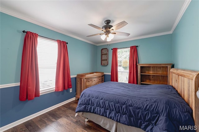 1923 Smizer Mill Rd, Fenton, MO 63026 - bedroom featuring wood finished floors, ornamental molding, and ceiling fan