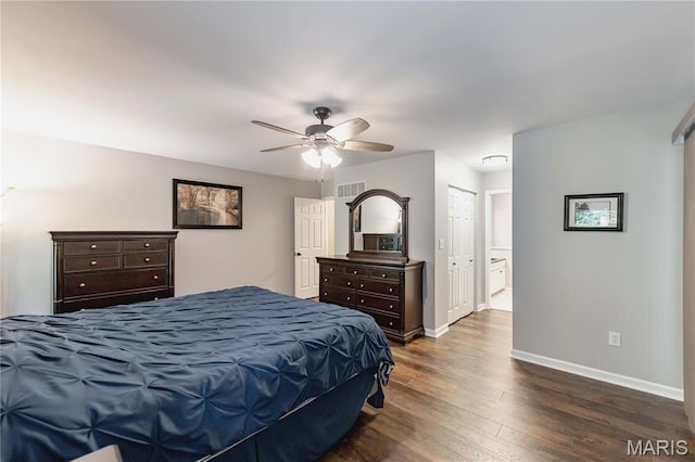1923 Smizer Mill Rd, Fenton, MO 63026 - bedroom with dark wood-style flooring and a ceiling fan