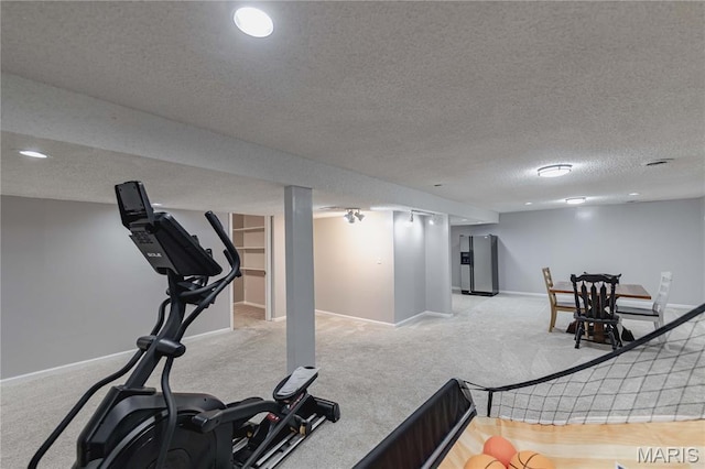 1923 Smizer Mill Rd, Fenton, MO 63026 - exercise room with light colored carpet and a textured ceiling