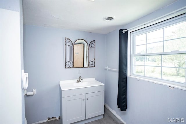 200 S Frisco, Crocker, MO 65452 - bathroom featuring vanity and wood finished floors
