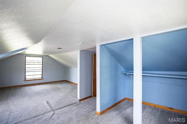 200 S Frisco, Crocker, MO 65452 - additional living space with carpet flooring, lofted ceiling, and a textured ceiling