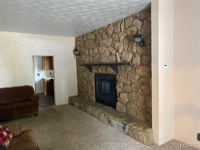 464 S Mill St, Nashville, IL 62263 - carpeted living room featuring a fireplace