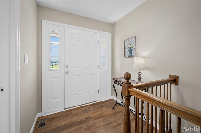 139 Brookview Way Dr, Ofallon, MO 63366 - foyer with baseboards and dark wood-style floors