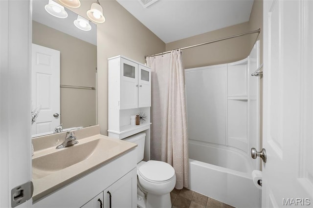 139 Brookview Way Dr, Ofallon, MO 63366 - bathroom with vanity, shower / bathtub combination with curtain, and tile patterned flooring
