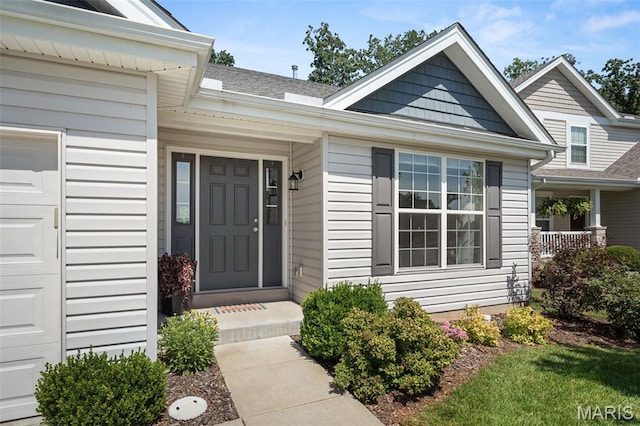 139 Brookview Way Dr, Ofallon, MO 63366 - property entrance with a garage and a shingled roof