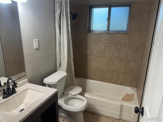 1433 Farmview Ave, Spanish Lake Township, MO 63138 - full bath with vanity, shower / tub combo, and tile patterned flooring