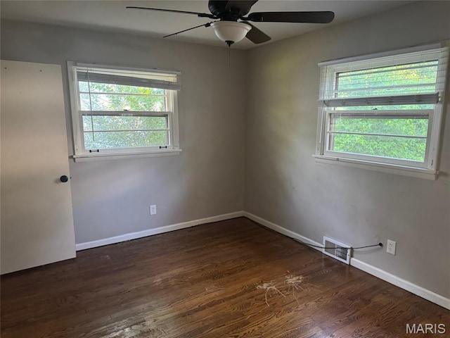 1433 Farmview Ave, Spanish Lake Township, MO 63138 - empty room with ceiling fan and wood finished floors