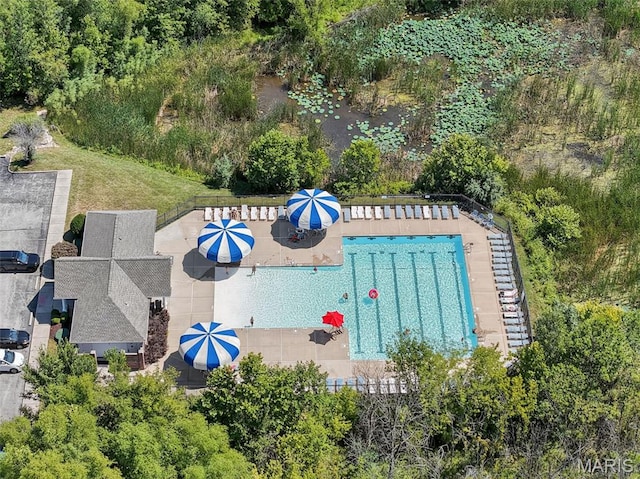 231 Flint Brook Dr, Ofallon, MO 63366 - aerial view of a pool area